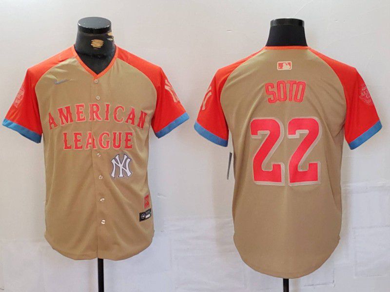 Men New York Yankees #22 Soto Orange All star 2024 Nike MLB Jersey style 6->new york yankees->MLB Jersey